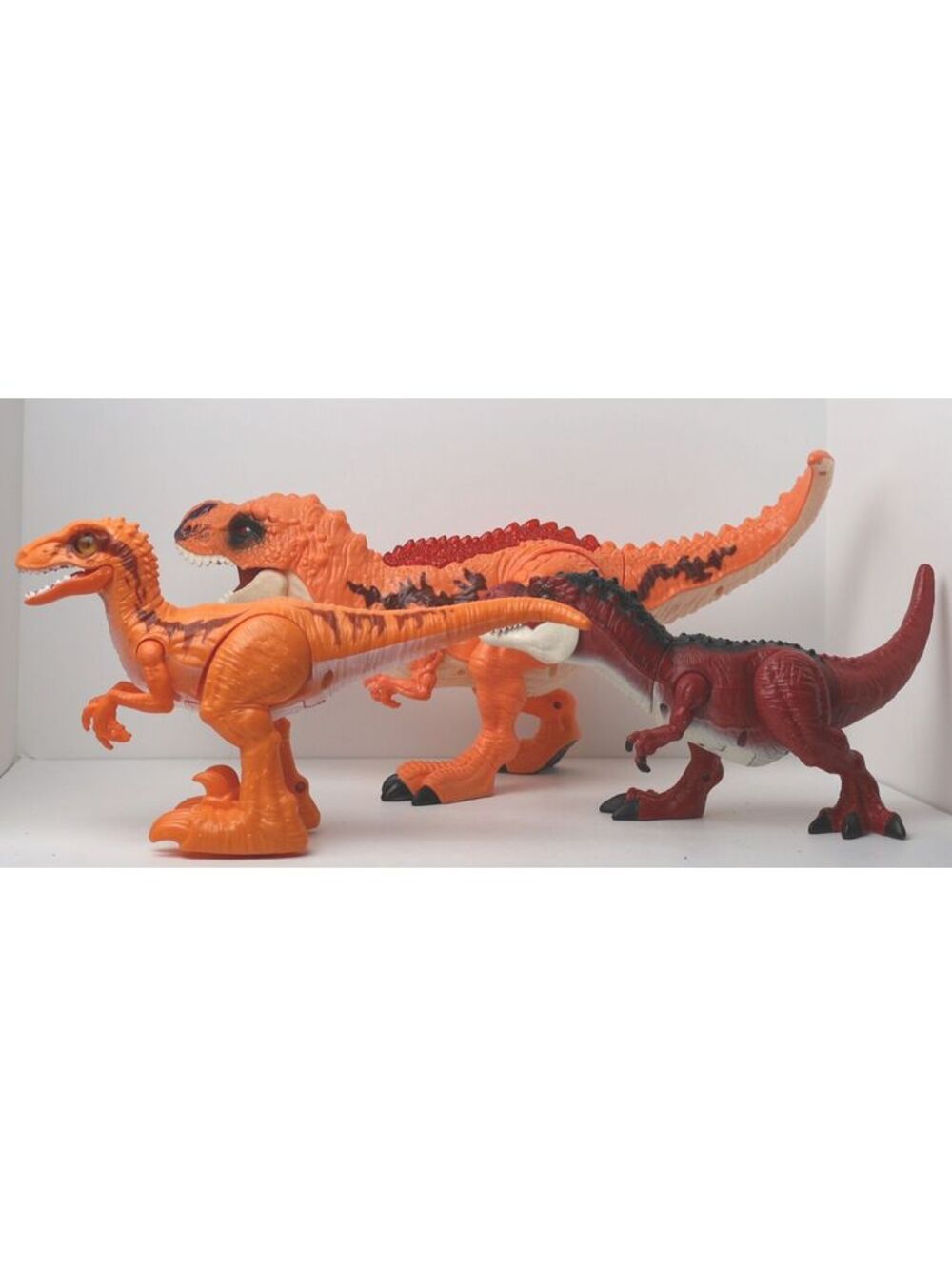 Set of 3 Realistic Dinosaur Action Figures - T-Rex and Velociraptor Toys - Picture 3 of 15
